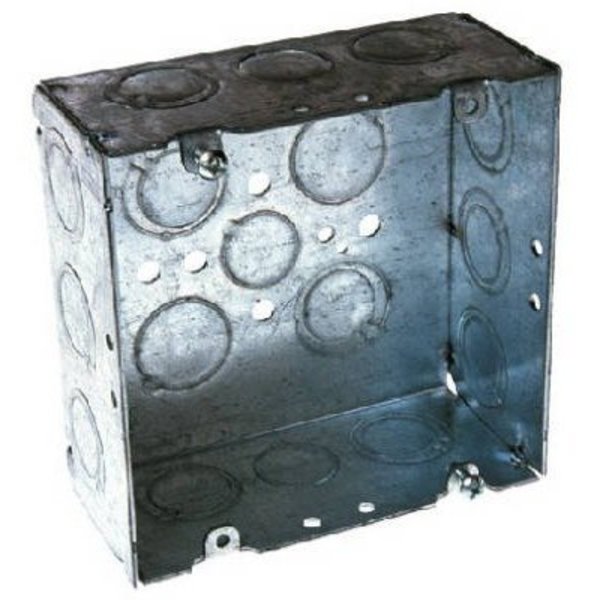 Racoorporated Electrical Box, 42 cu in, Square Box, Steel, Square 8257